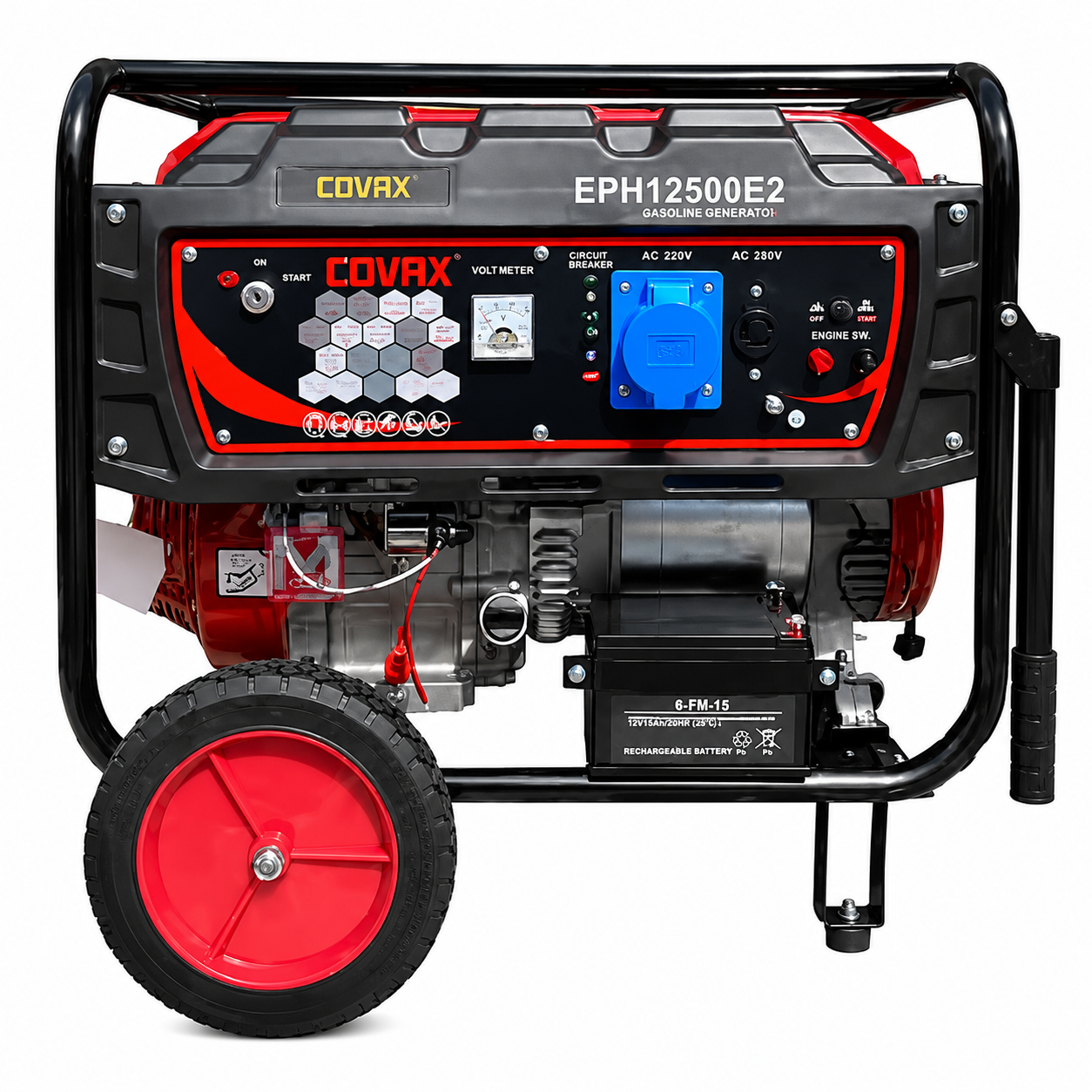 موتور برق بنزینی کواکس 8.5 کیلووات استارتی مدل EPH12500E2
